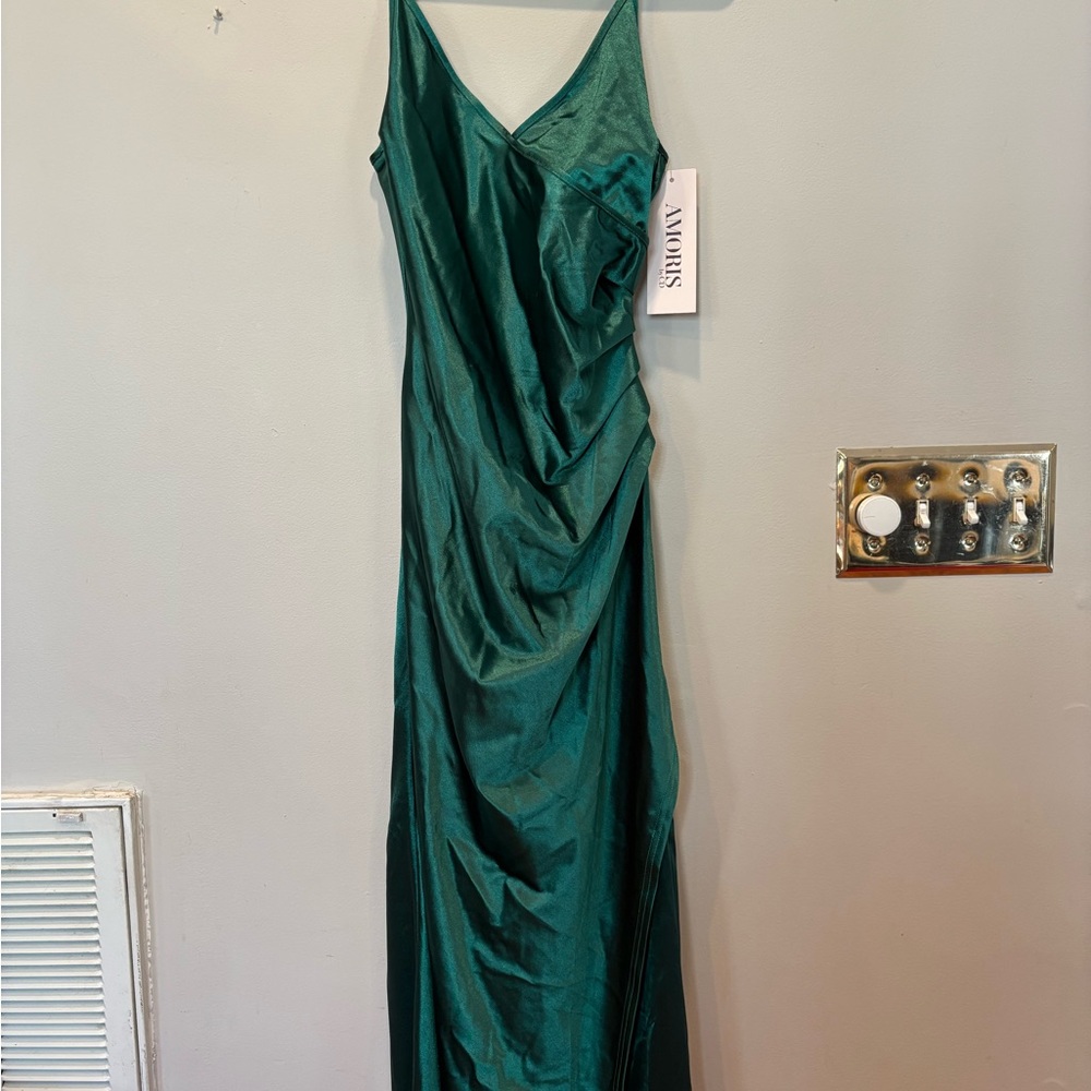 Satin Green Dress